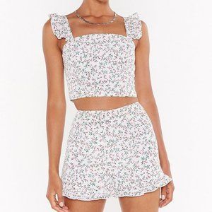 Nasty Gal Days of Flower Lives Crop Top & Short
